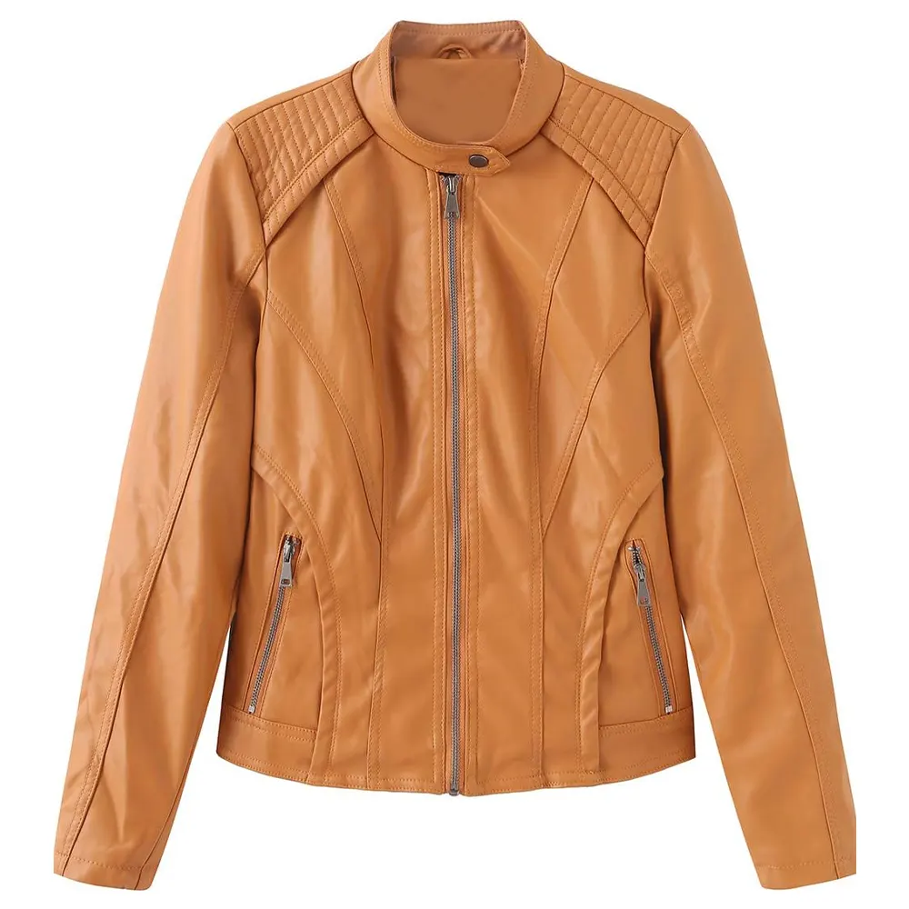 Women’s Biker Camel Brown Leather Jacket camel brown leather jacket