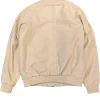 cream faux leather bomber jacket