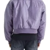 cropped leather bomber jacket