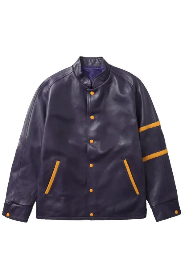 dark purple leather jacket