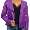 ladies purple biker jacket
