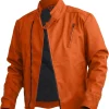 leather cross jacket