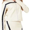 leather jacket with racing stripes