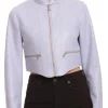 light purple cropped jacket