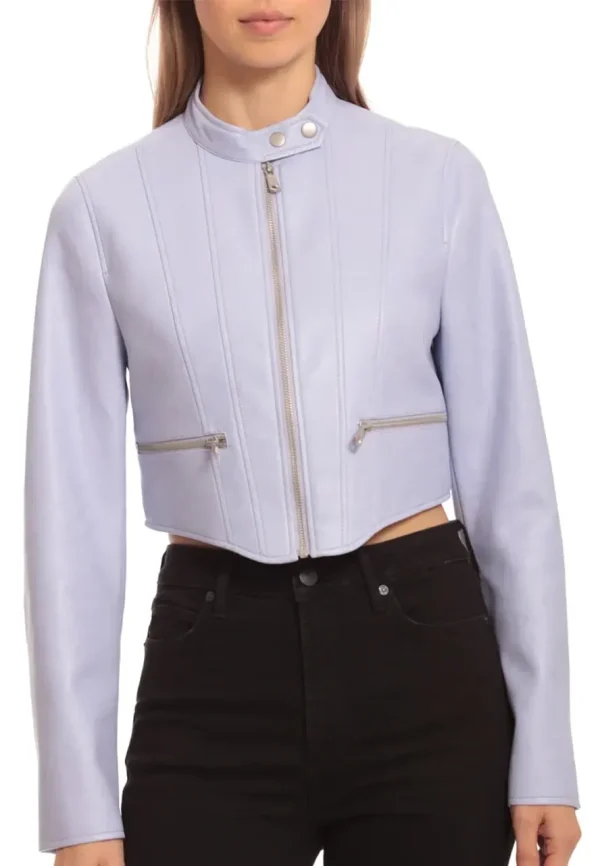 light purple cropped jacket
