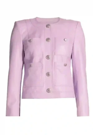 light purple leather jacket
