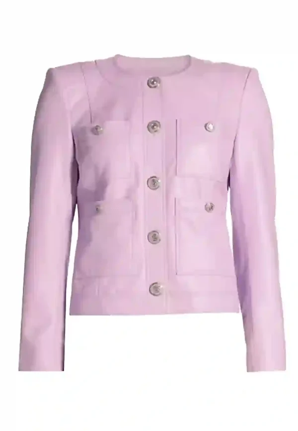 light purple leather jacket
