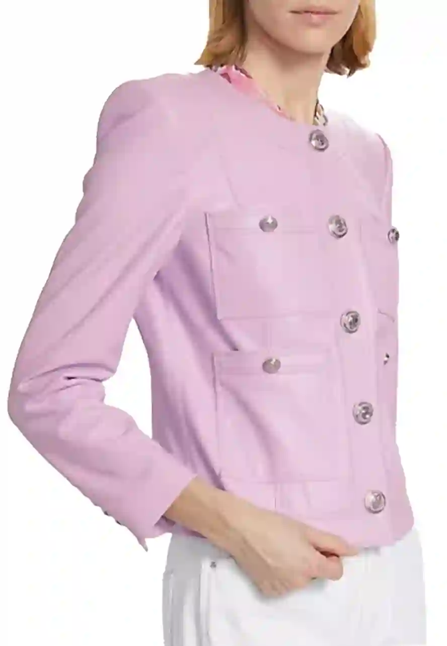 Women’s Ozuna Light Purple Leather Jacket light purple winter jacket