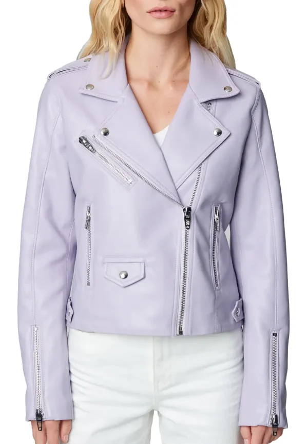 lilac leather jacket