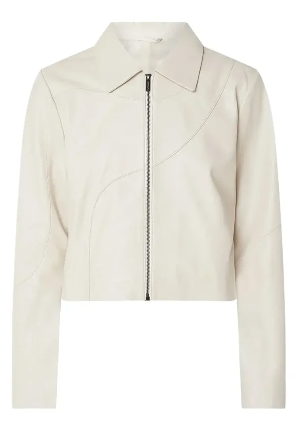 off white biker leather jacket
