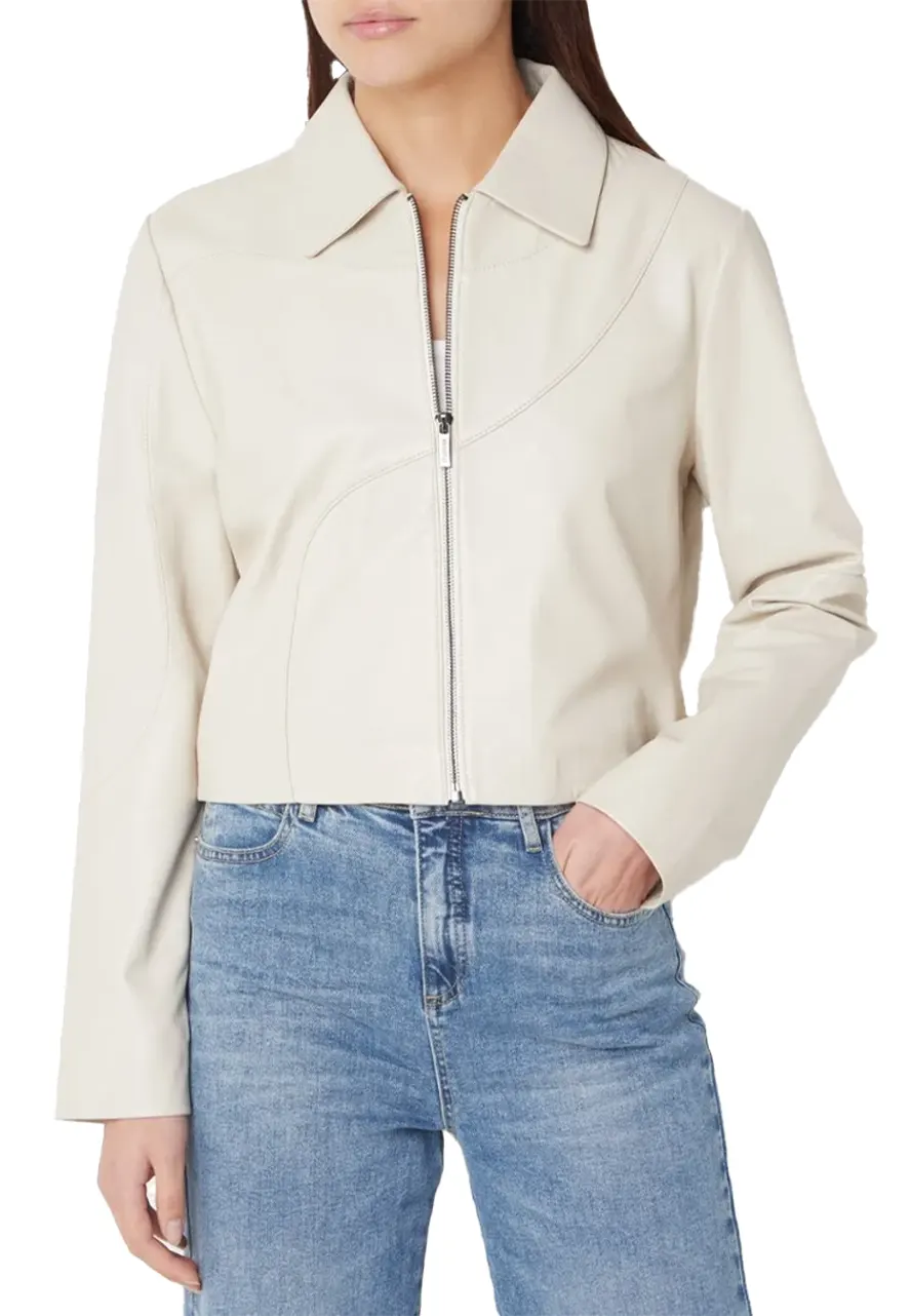 Women’s Off White Biker Leather Jacket off white leather biker jacket