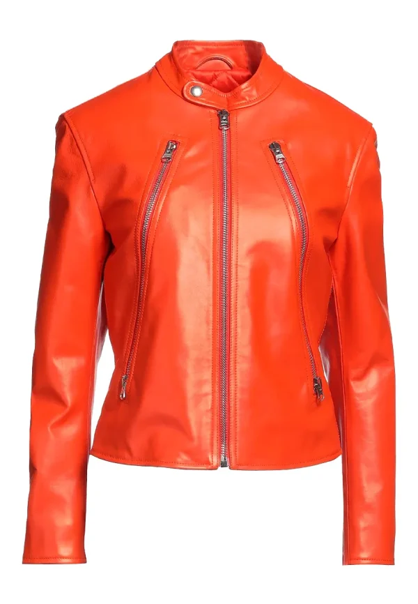 orange biker jacket