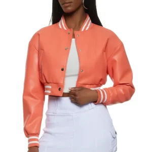 orange crop bomber jacket