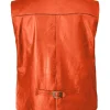 orange leather hunting vest