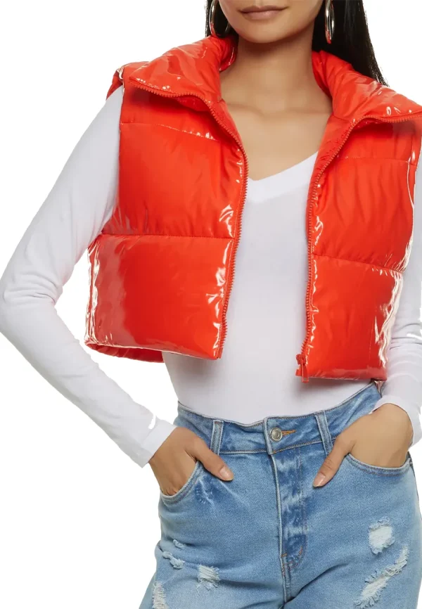 orange puffer vest