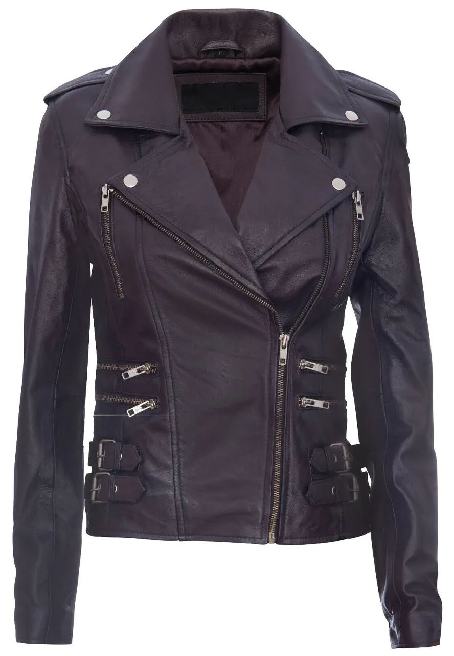 Women’s Trendy Purple Biker Jacket purple biker jacket
