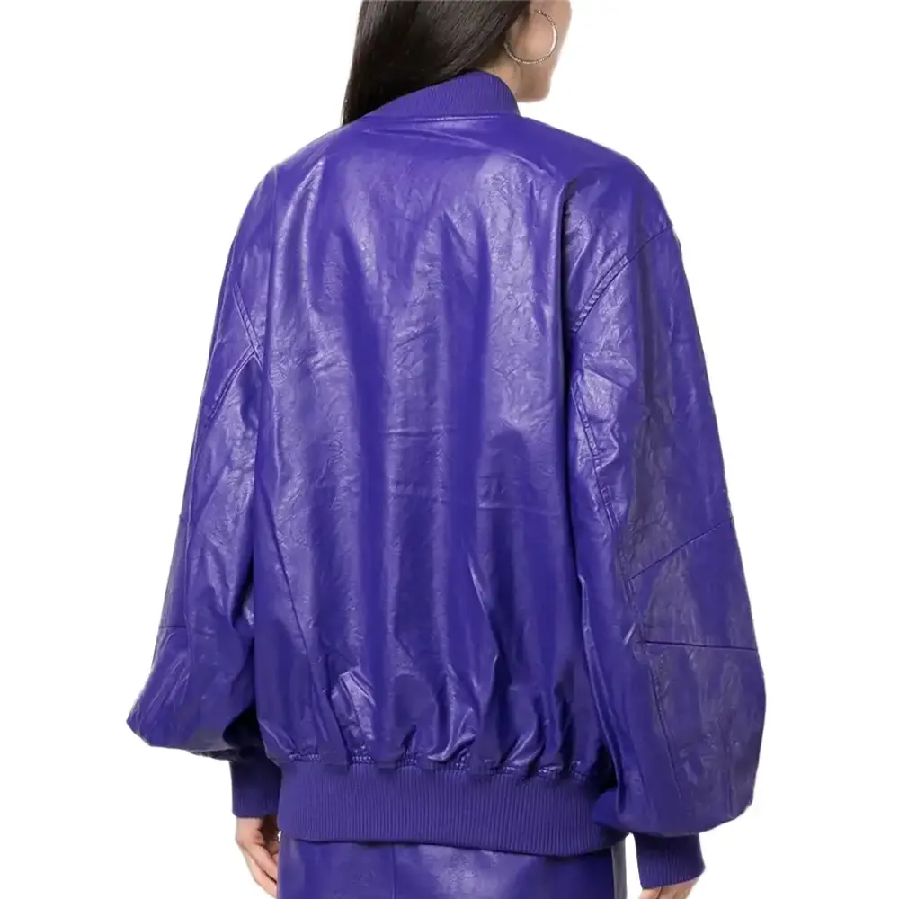Women's Prada Purple Leather Bomber Jacket purple bomber jacket womens