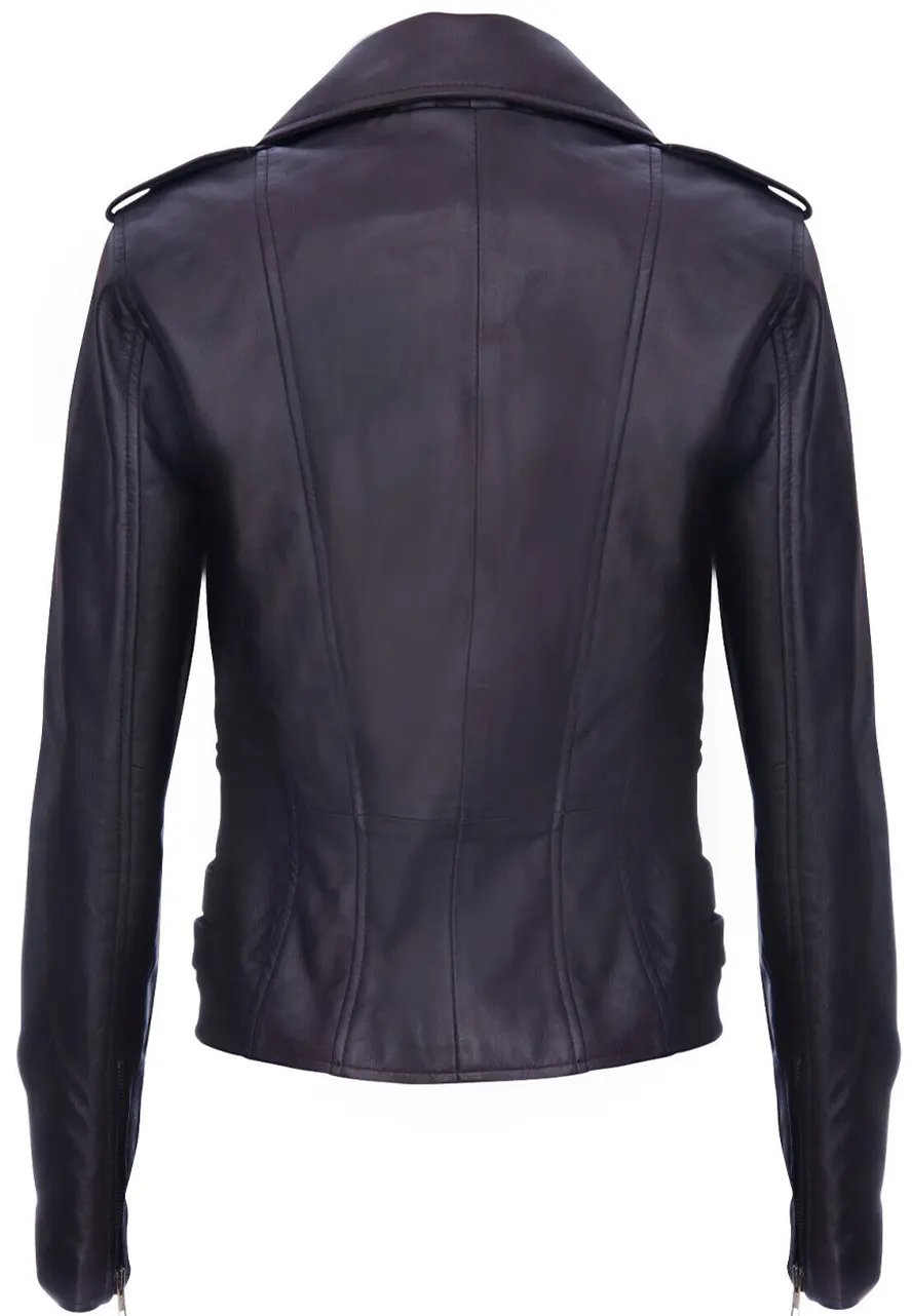 Women’s Trendy Purple Biker Jacket purple leather biker jacket