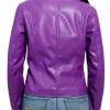 purple leather biker jacket