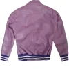 purple leather bomber jacket