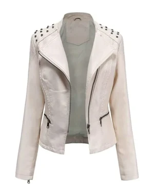 rivet leather jacket