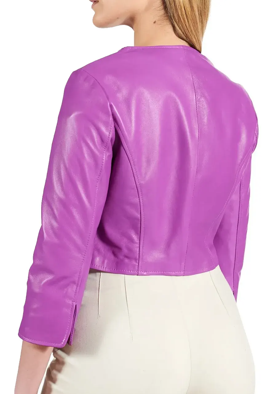 Womens Bolero Purple Short Jacket Womens Bolero Purple Short Jacket - Image 2