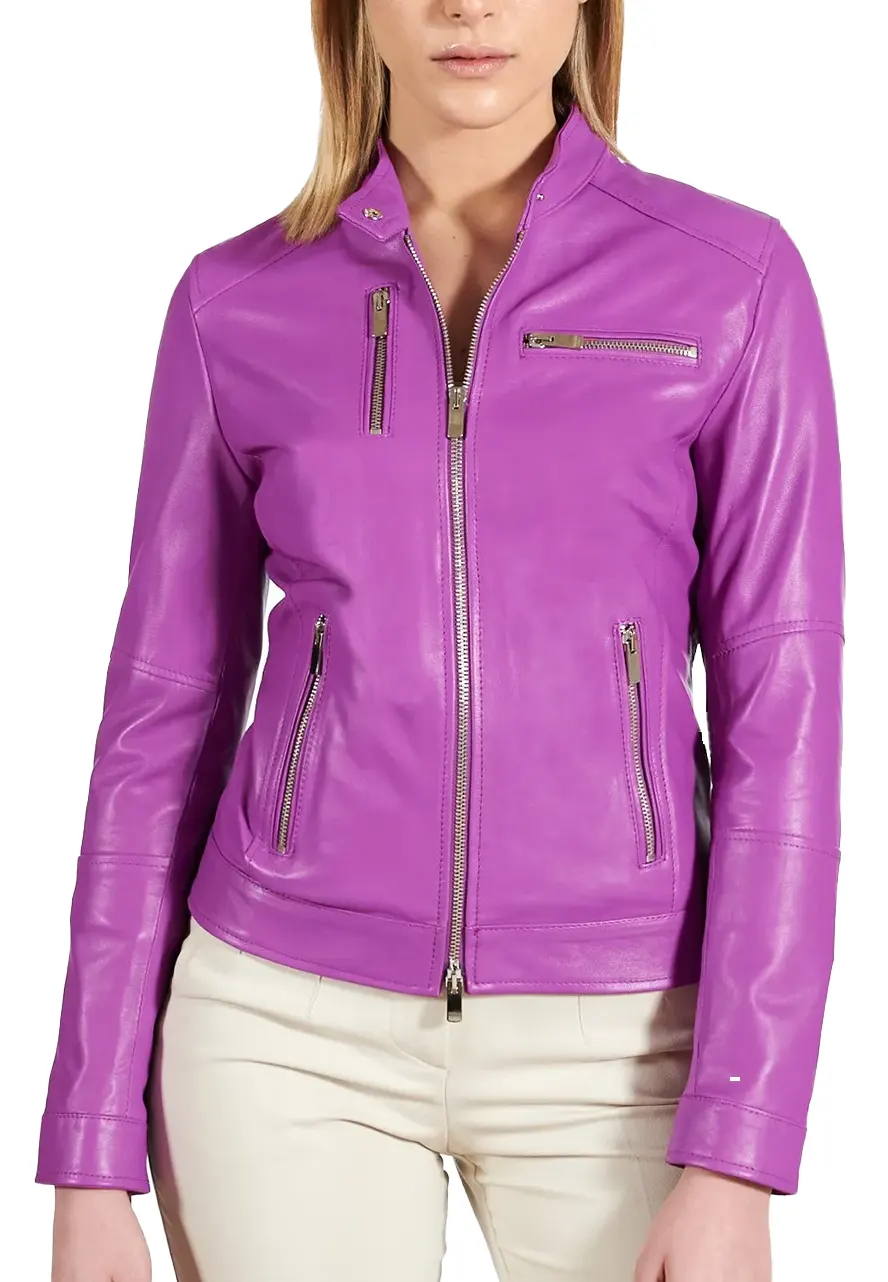 Women’s Slim Fit Leather Biker Jacket slim fit leather biker jacket