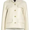 spread collar leather jacket