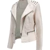 studded shoulder leather jacket