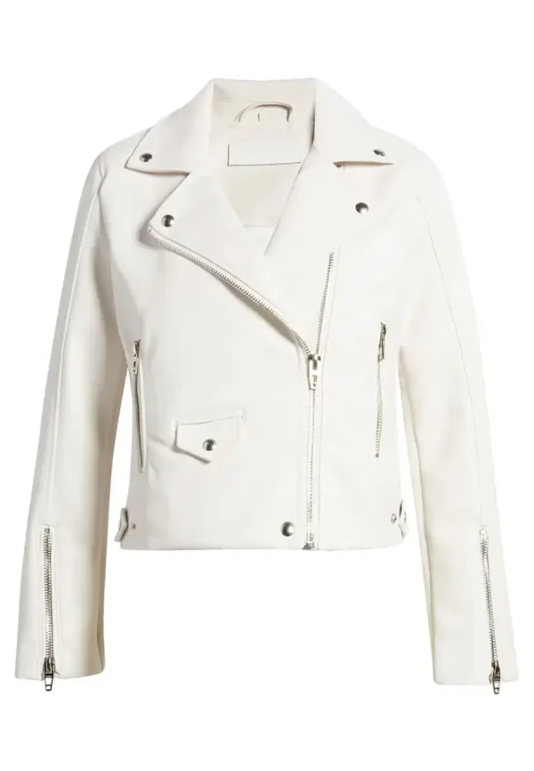 white leather moto jacket