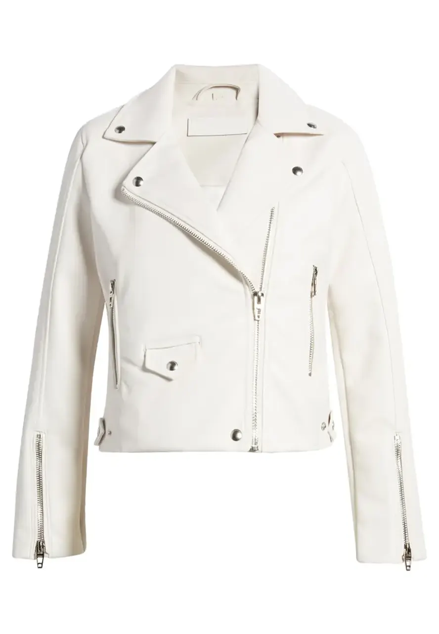 Women's White Leather Moto Jacket white leather moto jacket