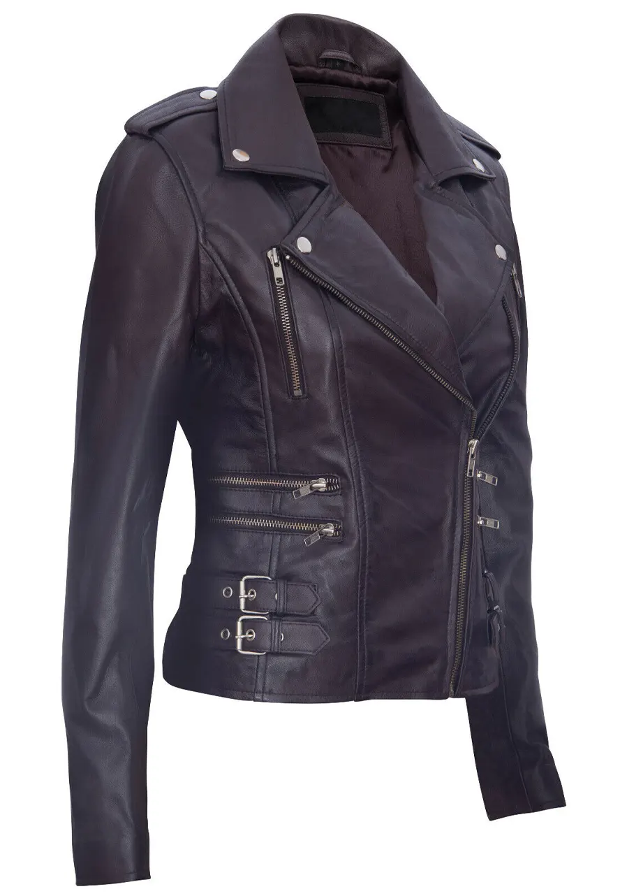 Women’s Trendy Purple Biker Jacket womens purple biker jacket