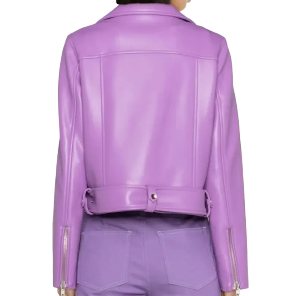 faux leather biker jacket for women