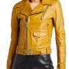 ladies mustard biker jacket