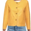 leather jacket round collar