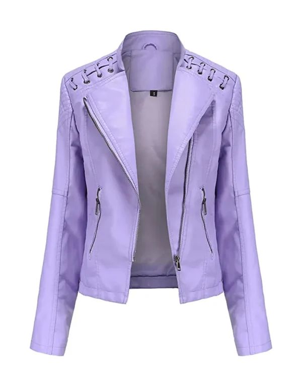 leather moto biker jacket