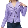 leather moto jacket women