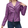 leather moto jacket women
