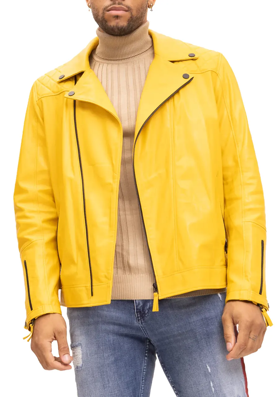 mens-yellow-leather-motorcycle-jacket mens yellow leather motorcycle jacket