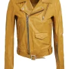 mustard biker jacket