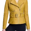 mustard color leather jacket
