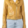mustard yellow biker jacket