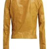 mustard yellow biker jacket