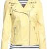 pale yellow biker jacket