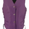 purple leather motorcycle vest