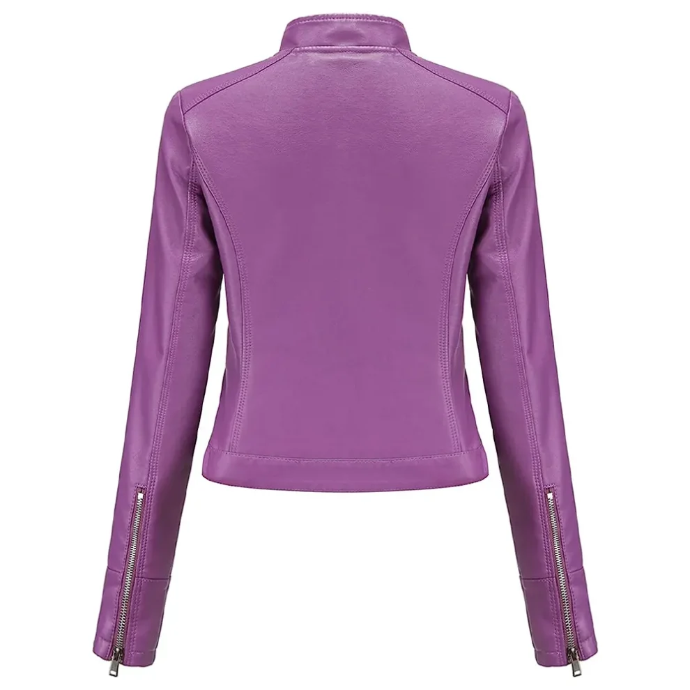 purple short jacket