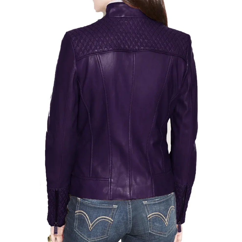quilted biker jacket womens