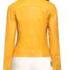 round collar leather jacket