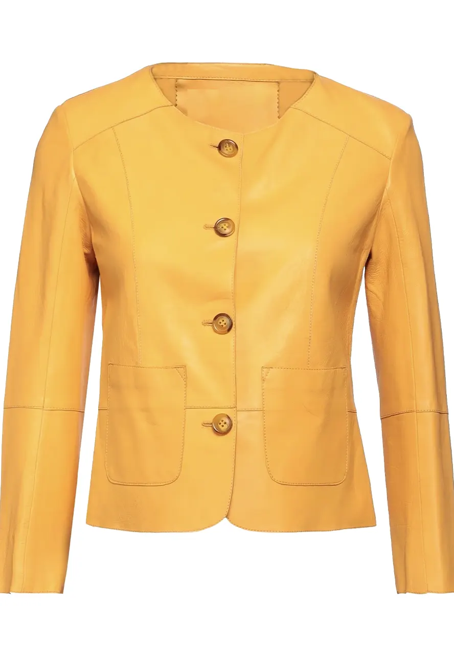 round-collar-leather-jacket round collar leather jacket