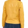 women yellow biker leather jacket